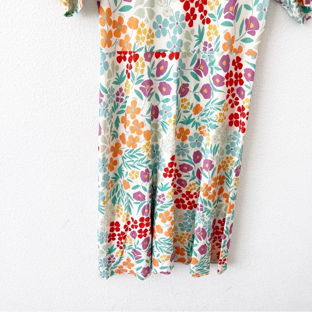 Gudrun Sjödén Floral Printed Boho Scandinavian Stretchy Dress in Multicolor - Picture 5 of 9